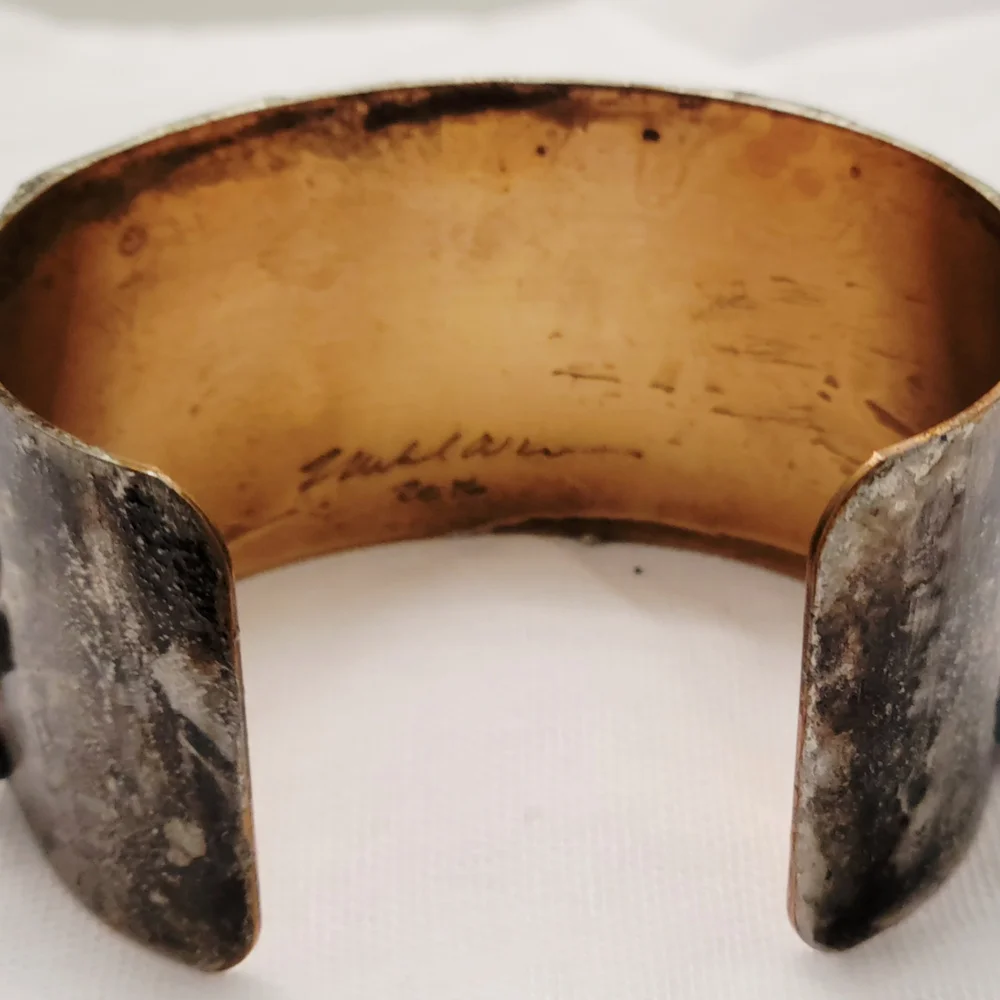 Mikal Winn Designs Silver Mesh Cuff, Signed - Picture 4 of 5